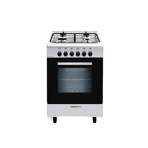 Glemgas Gas Cooker 4 burners 53X50cm GLAS5511GI01BG - Stainless Steel