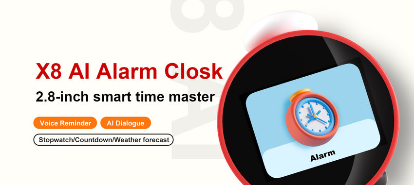 Leedor AI Clock Red - Voice Activated Ai Clock