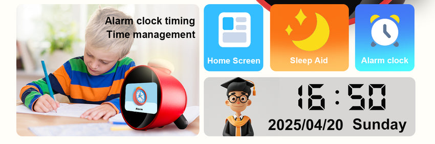 Leedor AI Clock Red - Voice Activated Ai Clock