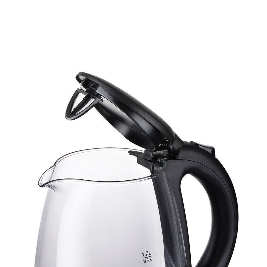 Daewoo 1.7L Glass Kettle 2200W Blue Illumination Jug with Swivel Base & Flip Top Lid
