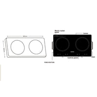Daewoo 2800W Electric Double Infrared Cooker - Black