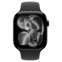 Apple Watch Series 11 GPS + Cellular 46mm Jet Black Aluminium Case with Black Sport Band - S/M