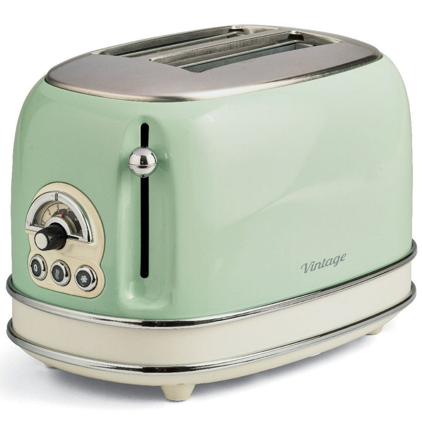 Ariete Vintage Toaster 810W 2 Slice Green Stylish & Practical Toaster for Breakfast