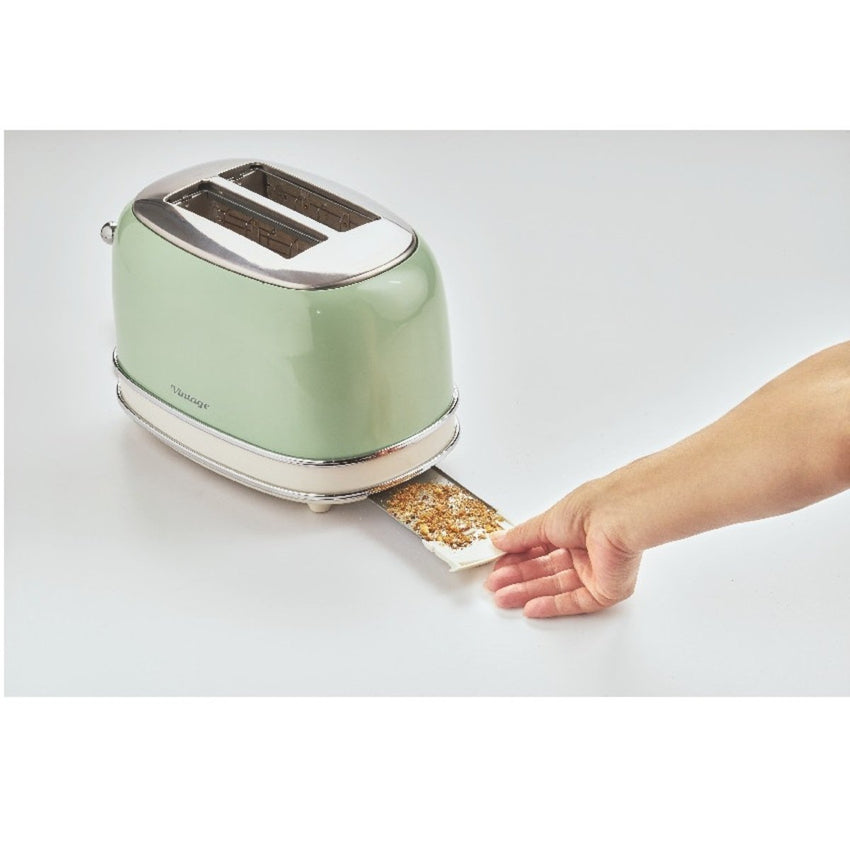 Ariete Vintage Toaster 810W 2 Slice Green Stylish & Practical Toaster for Breakfast