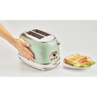 Ariete Vintage Toaster 810W 2 Slice Green Stylish & Practical Toaster for Breakfast