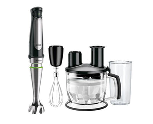 Hand Blender 1000W 600ml Beaker with FP Bowl 1500ml & Whisk ? Versatile Hand Blender Set