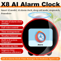 Leedor AI Clock Red - Voice Activated Ai Clock