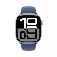 Apple Watch Series 10 GPS 46mm Silver Aluminium Case with Denim Sport Band - M/L