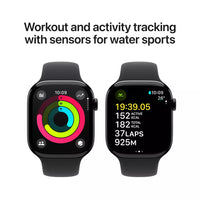 Apple Watch Series 10 GPS + Cellular 42mm Jet Black Aluminium Case with Black Sport Band - S/M