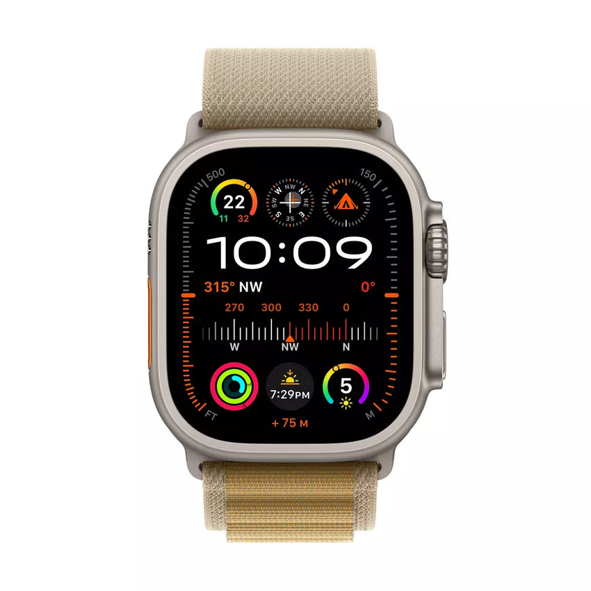 Apple Watch Ultra 2 GPS + Cellular 49mm - Natural Titanium / Tan Alpine Loop (Medium)