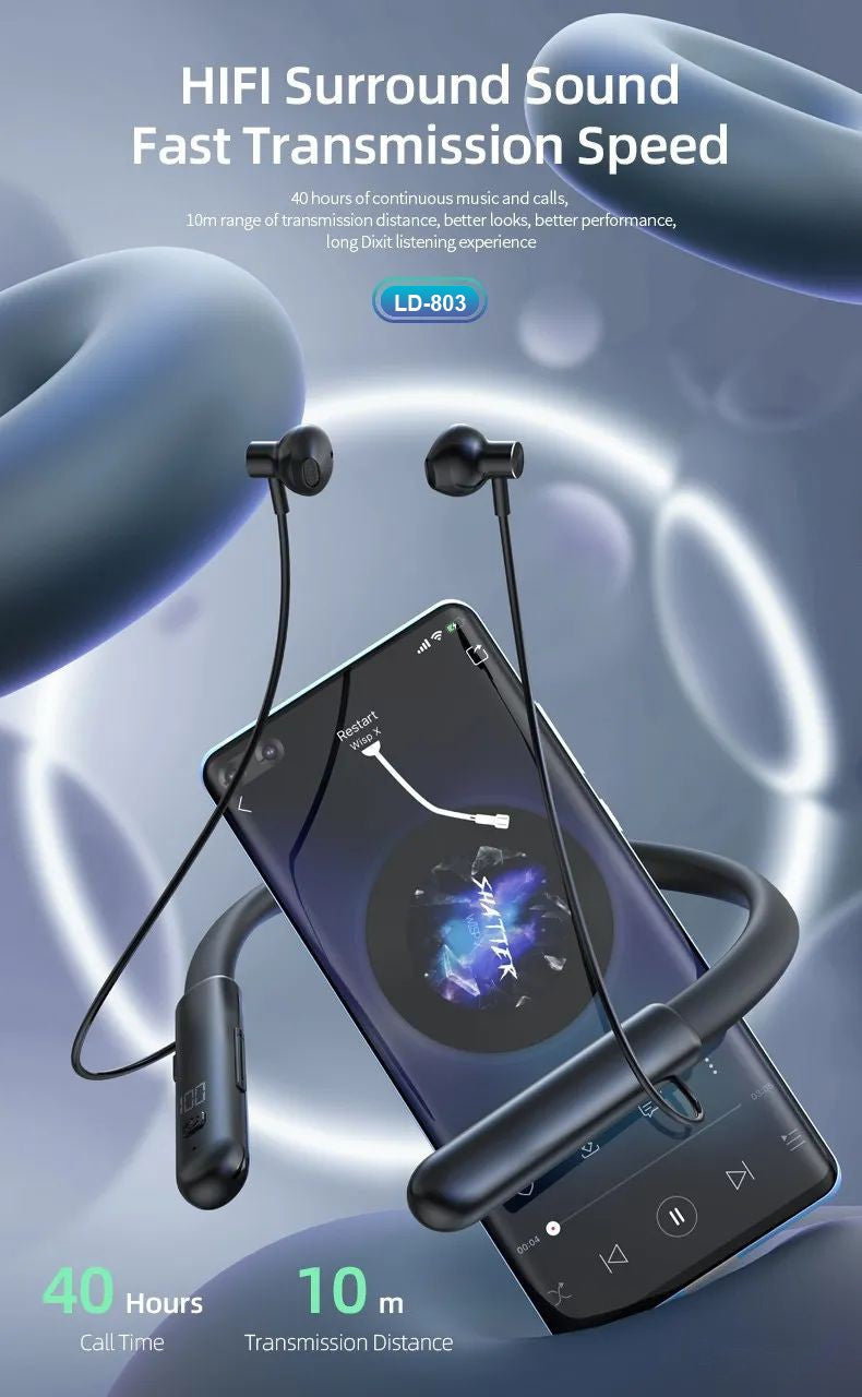 LEEDOR Pure Sound Magnetic Wireless BT5.3 Sports Headphones  LD-803