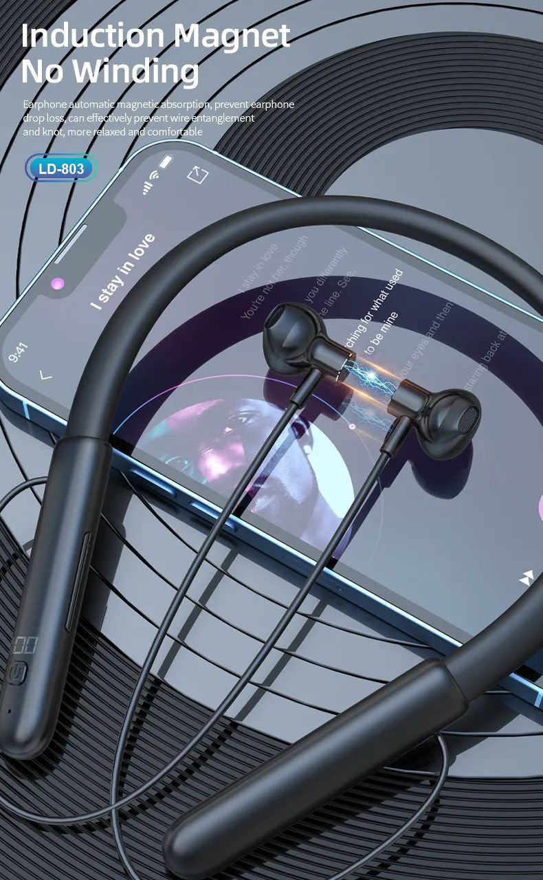 LEEDOR Pure Sound Magnetic Wireless BT5.3 Sports Headphones  LD-803