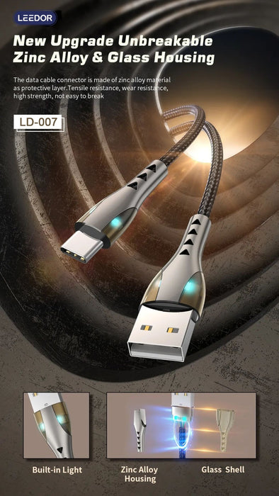 LEEDOR Zinc Alloy Series Fast Charge Data Cable LD-007L