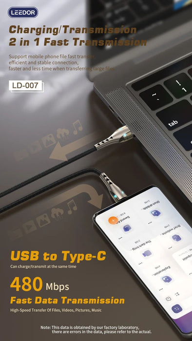 LEEDOR Zinc Alloy Series Fast Charge Data Cable LD-007L