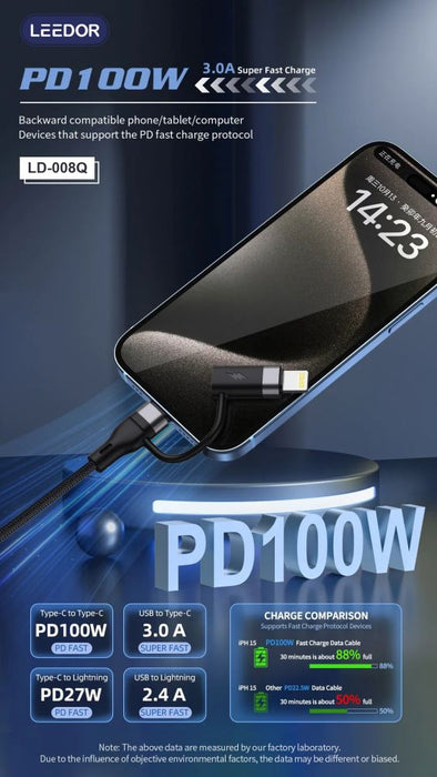 LEEDOR Aluminium Alloy Series Fast Charge Data Cable LD-008Q