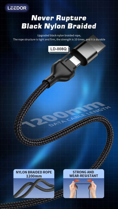 LEEDOR Aluminium Alloy Series Fast Charge Data Cable LD-008Q