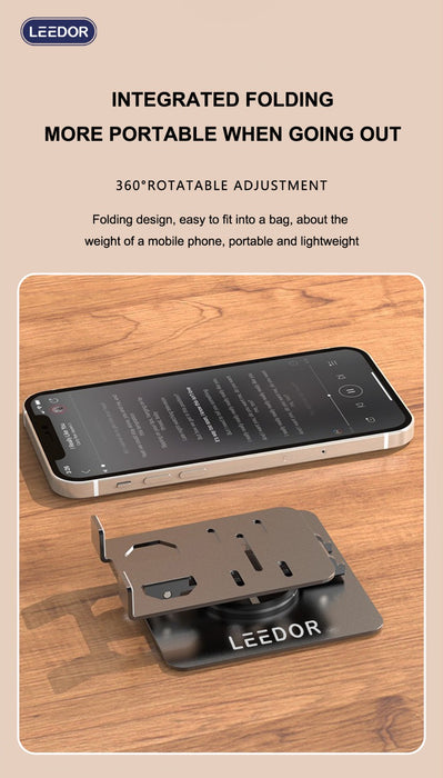 LEEDOR Aluminum alloy folding stand desktop rotatable mobile phone tablet stand LD358