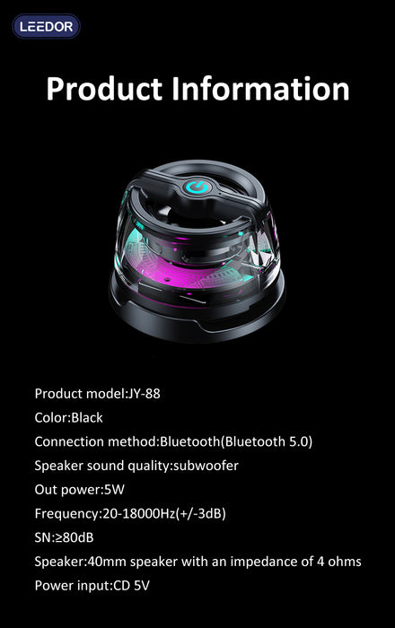 LEEDOR Mobile Phone Stand Sports Outdoor Camping Magnetic Audio New Mini Bluetooth Speaker JY88