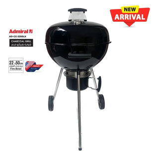 Admiral 22" Charcoal Grill - 22x50cm, Compact Grill for Portable Outdoor Cooking