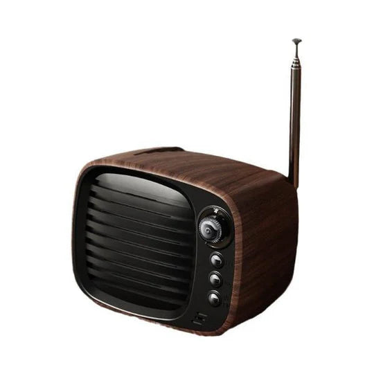 LEEDOR New Mini Wood Grain Retro Heavy Bass Wireless Card Insertion Portable Bluetooth Speaker LD-JY-81