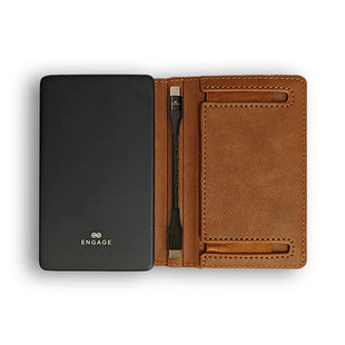 ENGAGE Magnetic Power Bank & RFID Wallet Combo | 5000mAh | Dark Brown