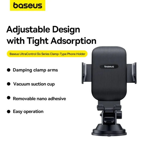 Baseus UltraControl Go Series Clamp-Type Phone Holder Suction Cup - Cluster Black