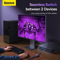 Baseus AirJoy Series 2-in-1 Bidirectional HDMI Switch with 1m Cable - Cluster Black