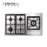 Startec Built-In Gas Hob 90cm, STSH9G5VC/S BOX - Stainless Steel