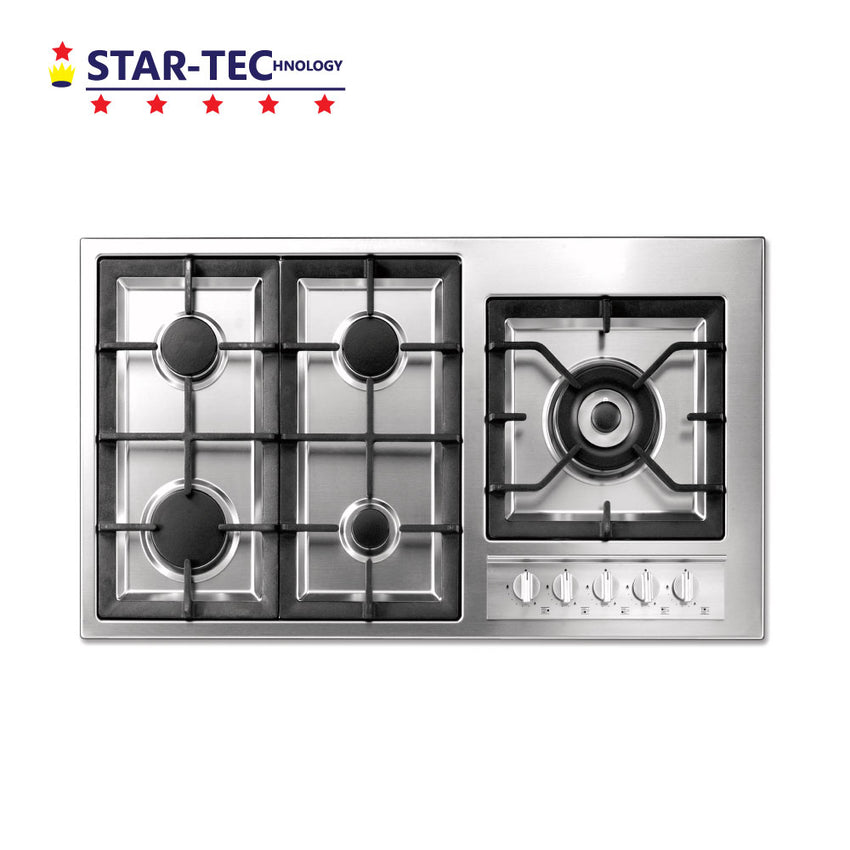 Startec Built-In Gas Hob 90cm, STSH9G5VC/S BOX - Stainless Steel