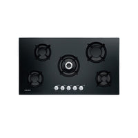 Glemgas Crystal Glass Gas Hob 90cm GLGV955HBK - Stainless Steel