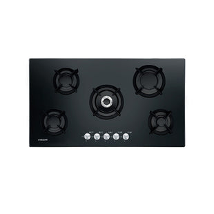 Glemgas Crystal Glass Gas Hob 90cm GLGV955HBK - Stainless Steel