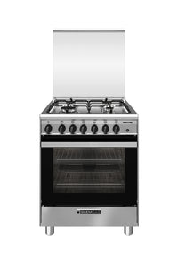 Glemgas Gas Cooker 4 Burners 60X60cm, GLSE6611GI01UT - Stainless Steel