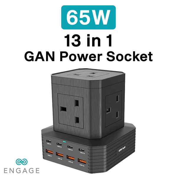 ENGAGE 13 IN 1 PORTS GAN HIGH SPEED 65W POWER SOCKET