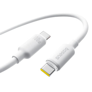 Baseus Foamed Silicone Fast Charging Data Cable USB-C to USB-C 100W 1m - Moon White
