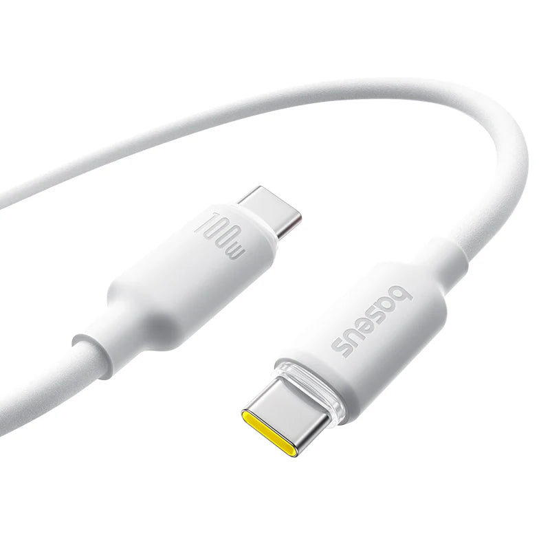 Baseus Foamed Silicone Fast Charging Data Cable USB-C to USB-C 100W 2m - Moon White