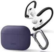 UNIQ NEXO ACTIVE HYBRID SILICONE AIRPODS PRO 2ND GEN (2022) CASE WITH SPORTS EAR HOOKS - FIG (PURPLE)