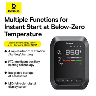 Baseus Primetrip Series Super Energy 4-in-1 Car Jump Starter 1200A - Cluster Black