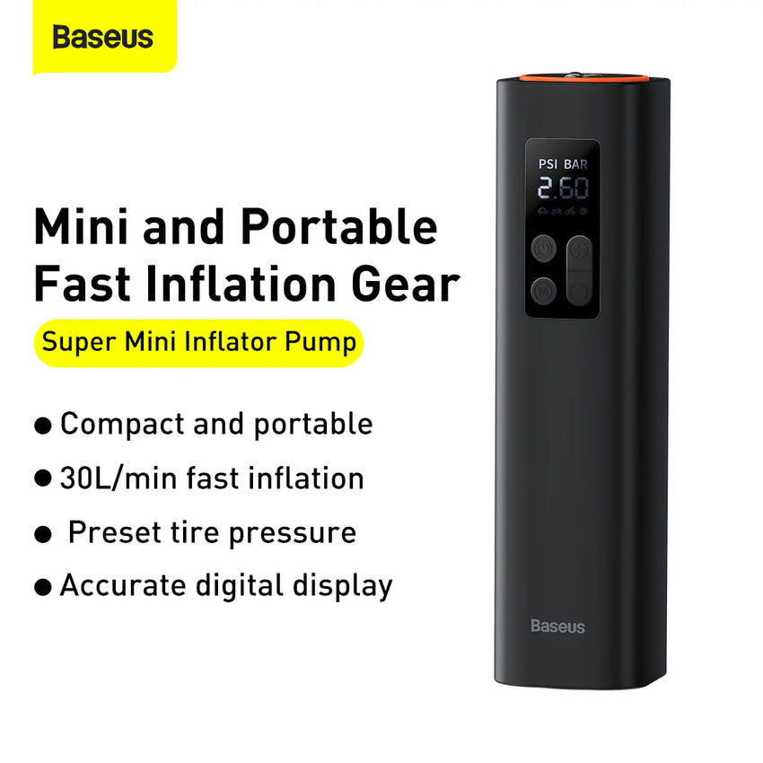 Baseus Super Mini Inflator Pump - Black