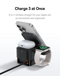 Baseus MagPro 3-in-1 Qi2 Magnetic Wireless Charger 25W - Cosmic Black