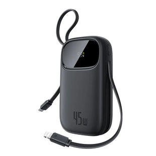 Baseus EnerFill FC31 Qpow 3 Digital Display Power Bank with USB-C+iP Cables 20000mAh 45W - Cosmic Black