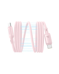 Baseus PicoGo Magnetic Liquid Silicone Fast Charging Cable USB-C to USB-C 240W 1m - Baby Pink