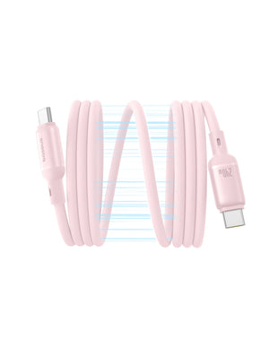 Baseus PicoGo Magnetic Liquid Silicone Fast Charging Cable USB-C to USB-C 240W 1m - Baby Pink
