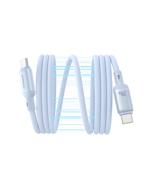 Baseus PicoGo Magnetic Liquid Silicone Fast Charging Cable USB-C to USB-C 240W 1m - Galaxy Blue
