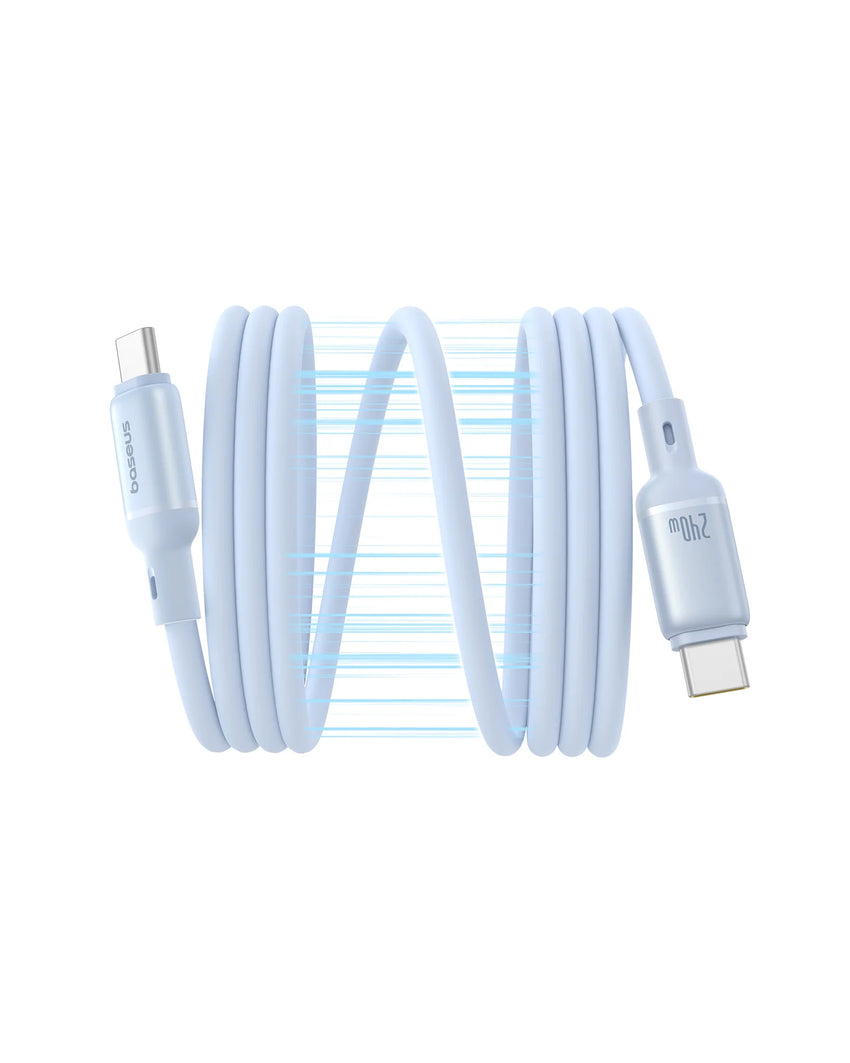 Baseus PicoGo Magnetic Liquid Silicone Fast Charging Cable USB-C to USB-C 240W 1m - Galaxy Blue