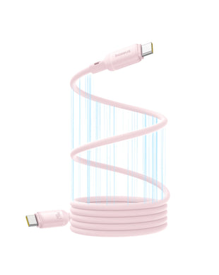 Baseus PicoGo Magnetic Liquid Silicone Fast Charging Cable USB-C to USB-C 240W 1m - Baby Pink