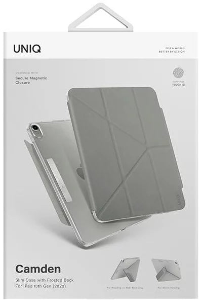 UNIQ CAMDEN NEW IPAD 10.2 ANTIMICROBIAL - FOSSIL (GREY)