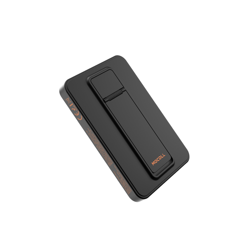 MOCOLL 5000mAh Black Magnetic Power Bank Stand – PD 20W Fast Wireless Charging