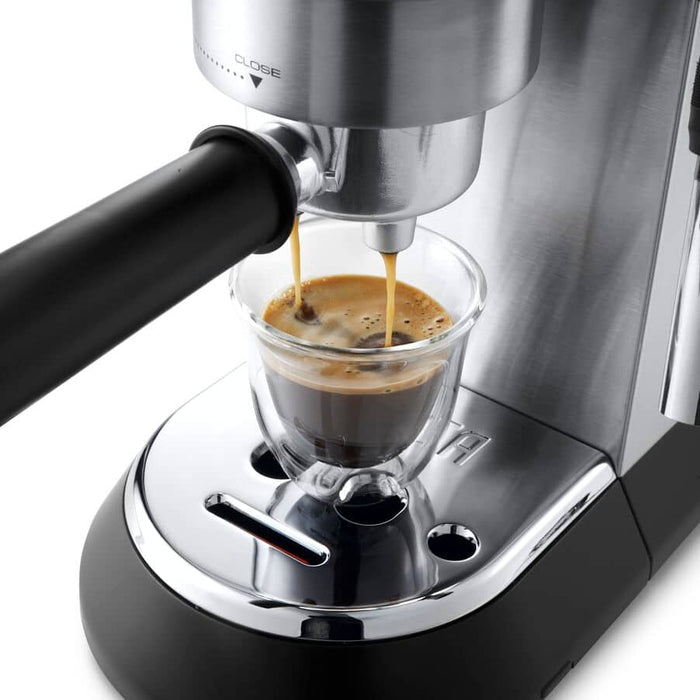 Delonghi Dedica Coffee Machine 1300W 8 Cups Silver Compact Espresso Machine with 15 Bars