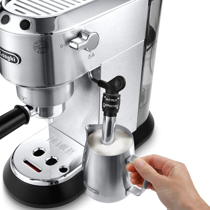 Delonghi Dedica Coffee Machine 1300W 8 Cups Silver Compact Espresso Machine with 15 Bars