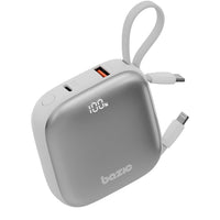 BAZIC GOPOWER FUSION, 3IN1 10000MAH POWERBANK WITH BUILT-IN USB-C AND LIGHTNING CABLE - VANILLA